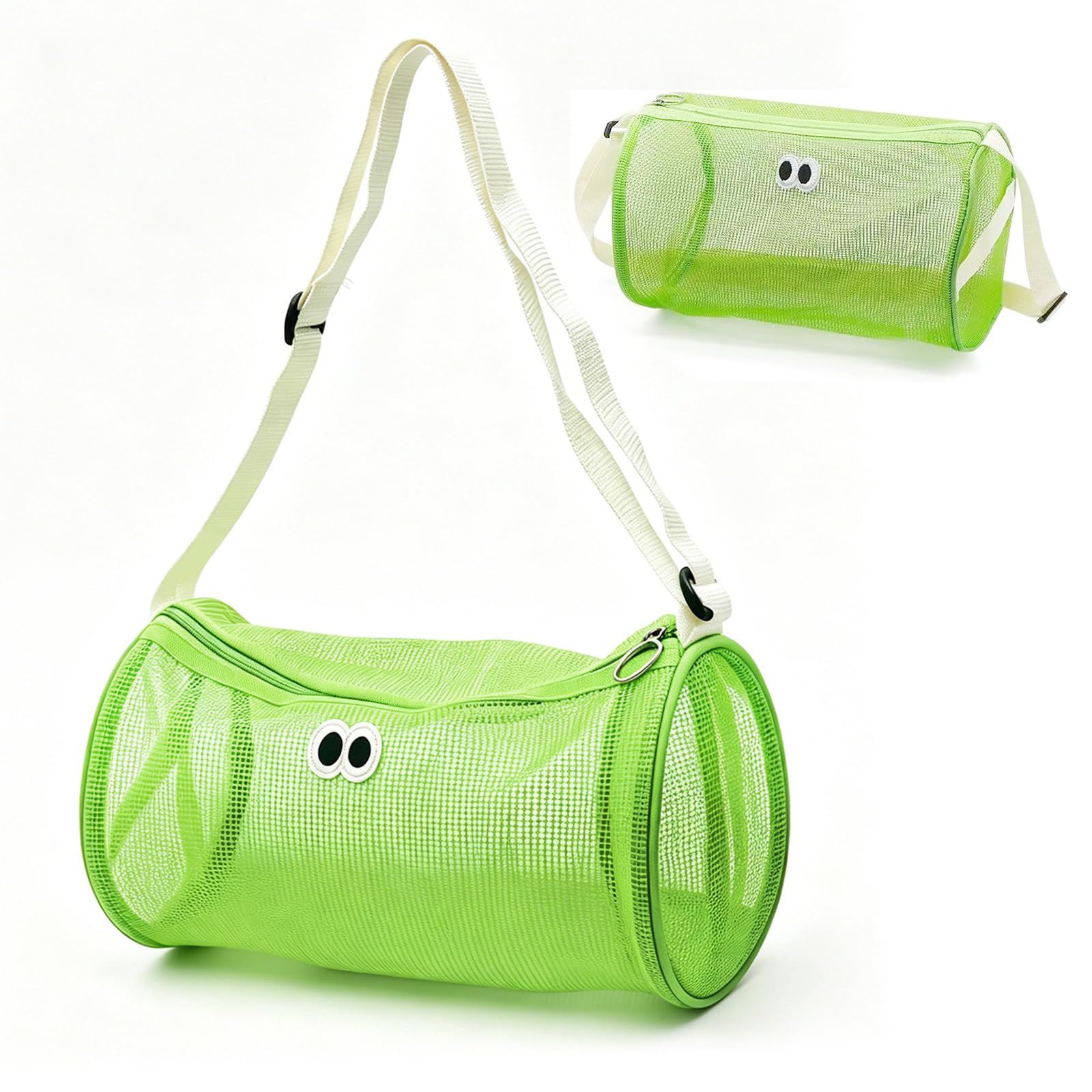 BSITSSS Mesh Beach Bag,Green Beach Toys Mesh Swim Bag with Zip