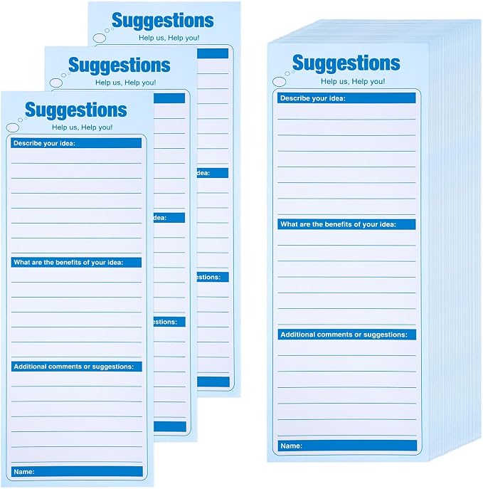 Amazon.com: Uniclife 200 Sheets Suggestion Cards, Comment Cards for ...