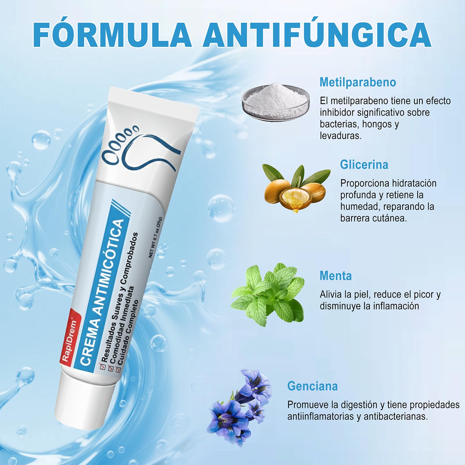 Crema Antifúngica - Crema Antifúngica para la Piel, Crema antimicótica para hongos pies y pie de atleta Calma los picazones y el malestar cutáneo, fórmula natural (1) - 4
