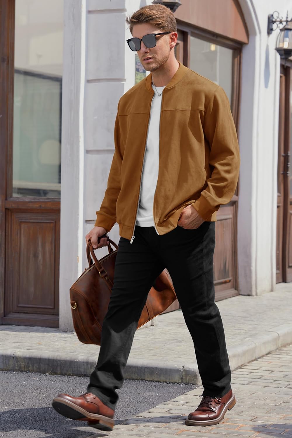 Jaqueta bomber masculina de camurça, casual, pesada, com zíper (P-GGG) em promoção! Veja a oferta e mais achadinhos de Jaquetas & Casacos 7 Hoje é o melhor dia para comprar Jaqueta bomber masculina de camurça, casual, pesada, com zíper (P-GGG) com aquele preço maroto! Promoção! Aproveite a oferta! 7