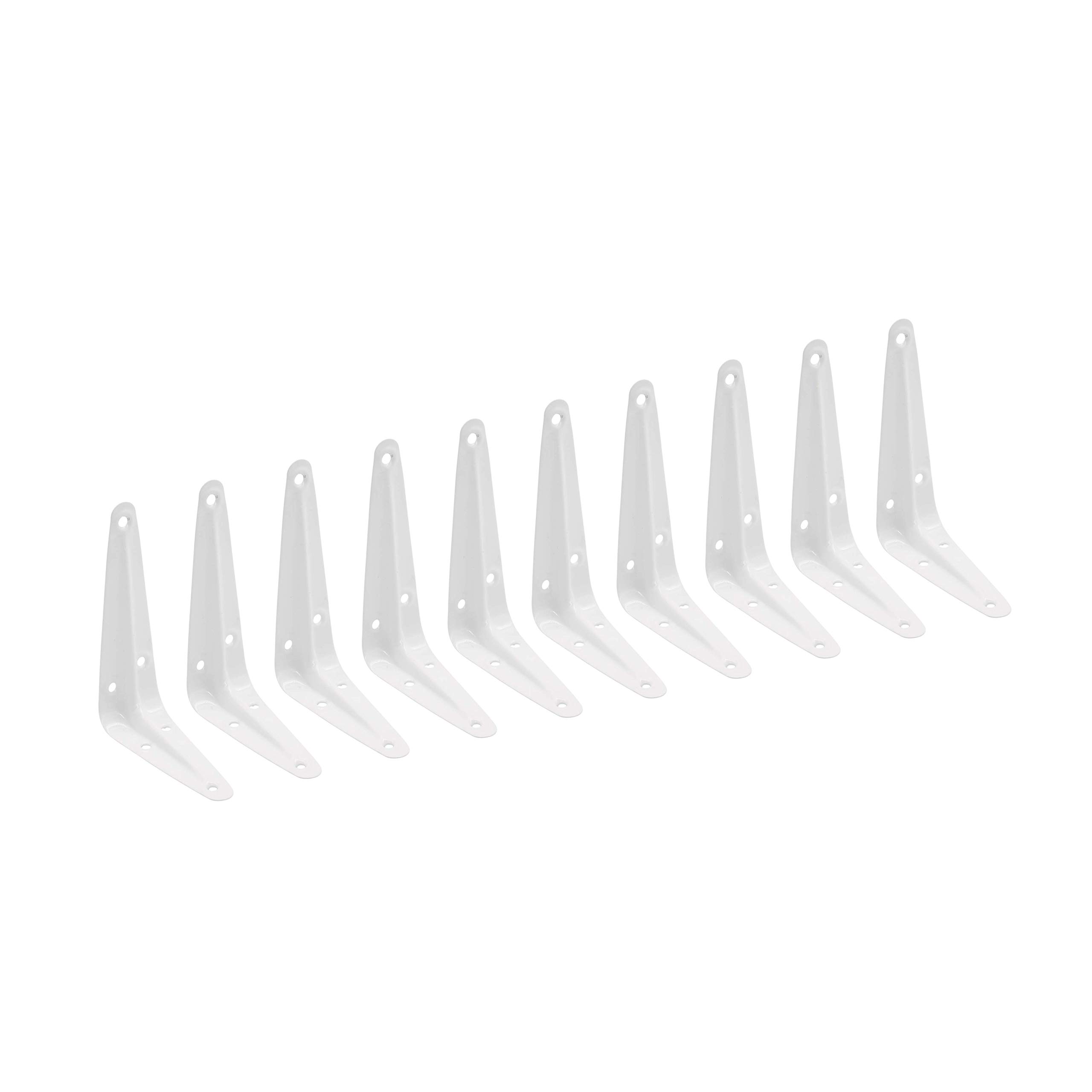 Eai White Shelf Brackets 100X75mm / 4X3" Original Retro London Pattern Shelve Pack Of 10 Brand