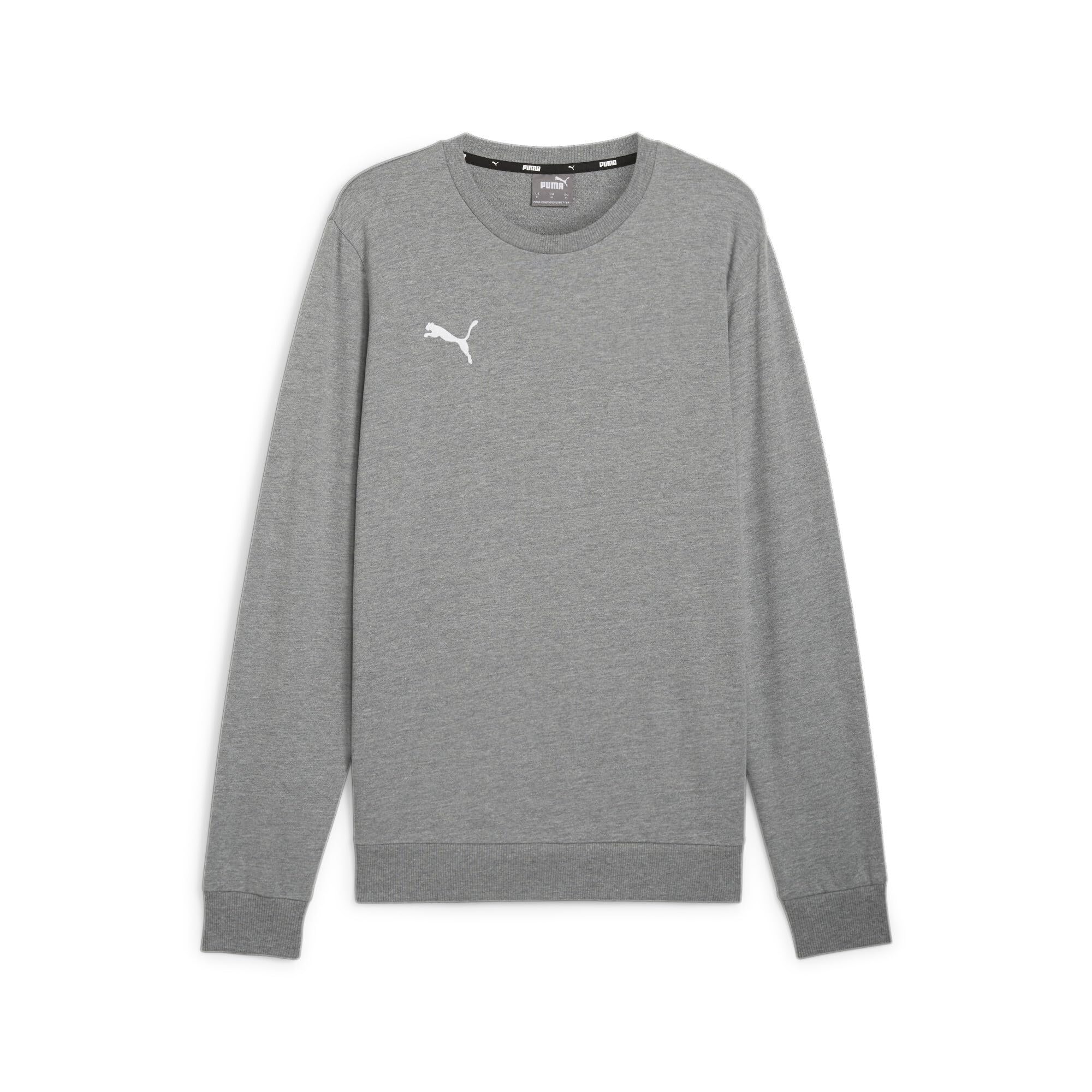 PUMA Mens Teamgoal Casuals Crew Neck Knitted Sweater, Medium Gray Heather-puma White, XXL EU