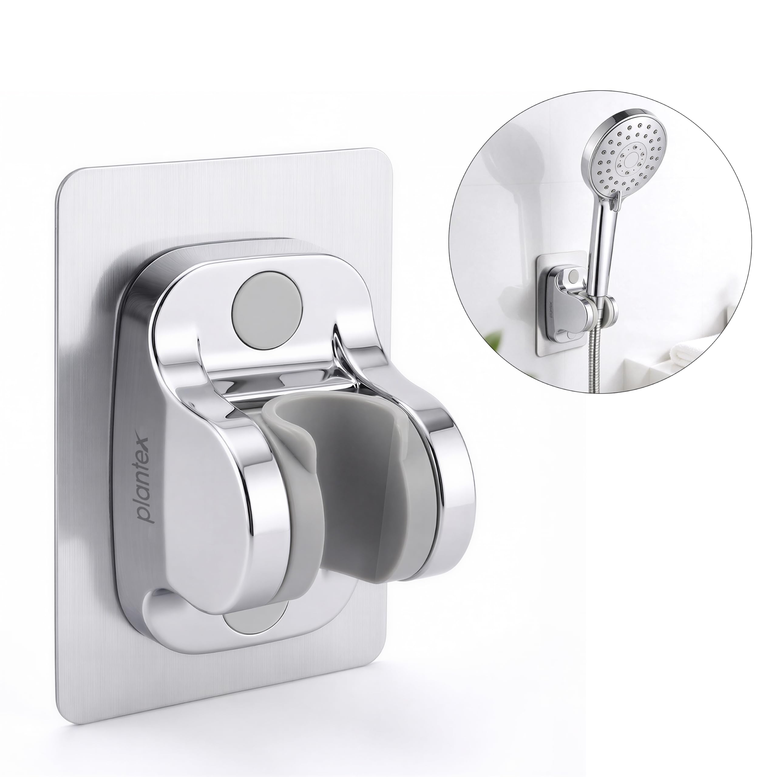 Drill-Free Shower Holder - Easy Wall Mount -11