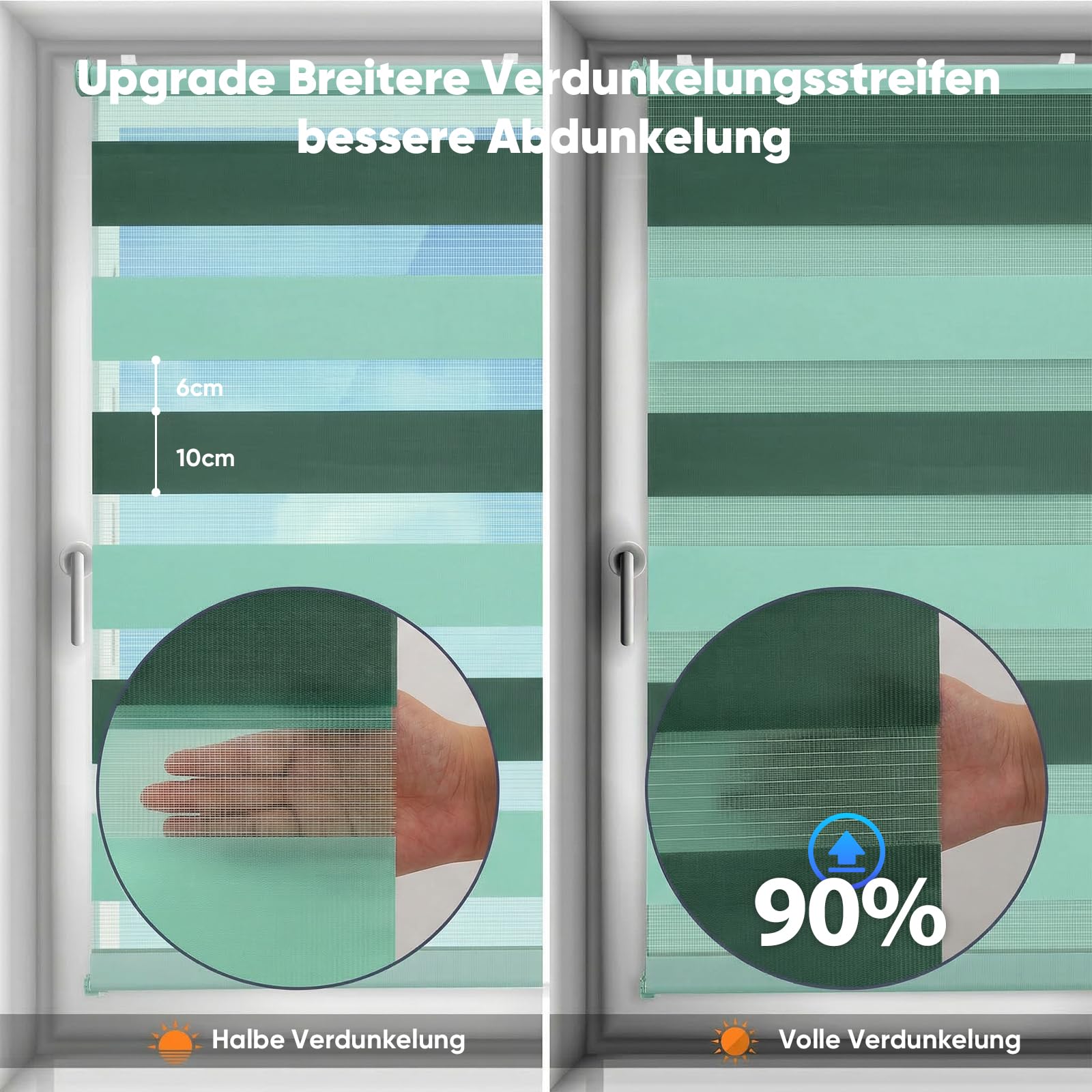 Sekey Doppelrollo Klemmfix ohne Bohren für Fenster – Bild 2