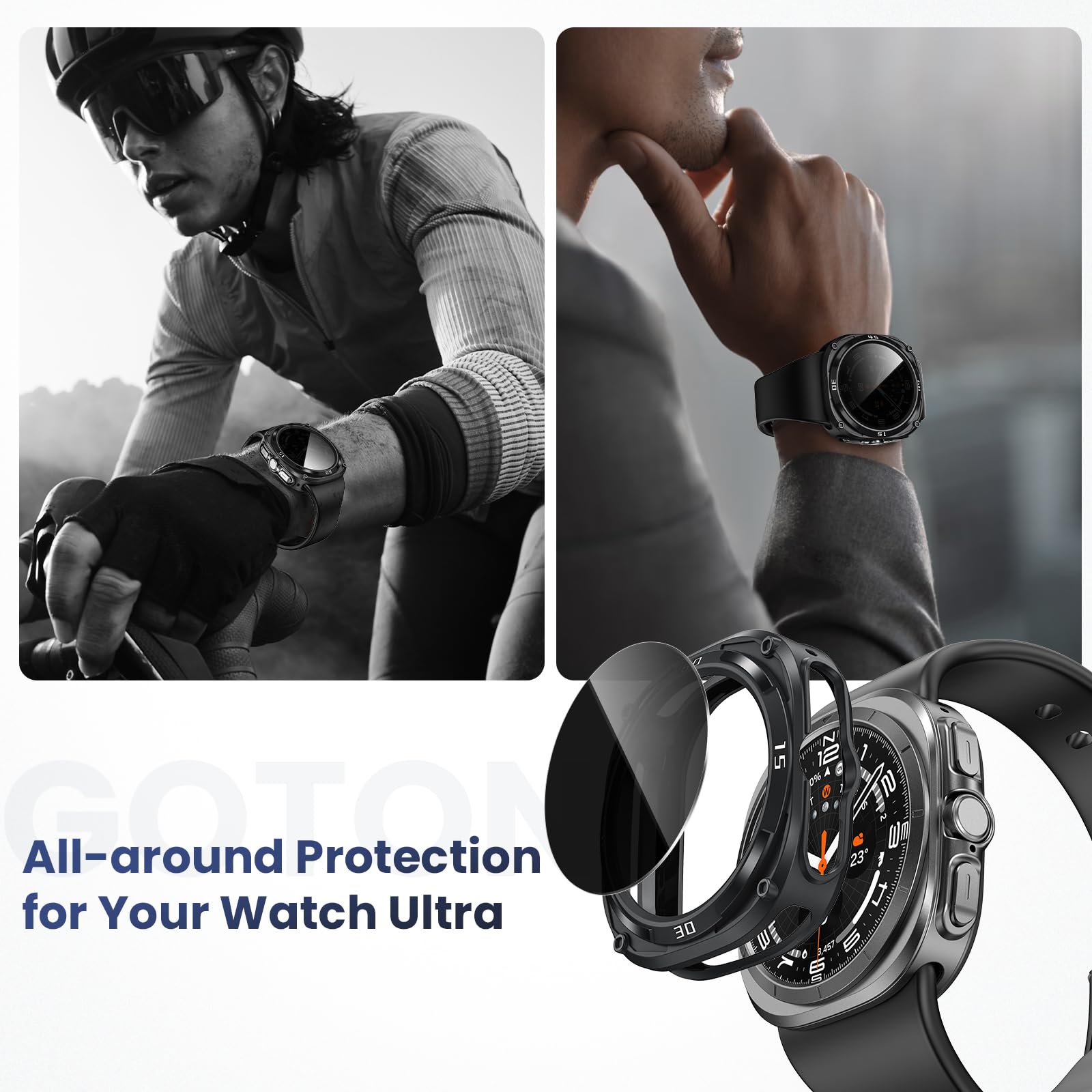 Goton Coque pour Galaxy Watch Ultra avec protecteur d'écran 47 mm 2025