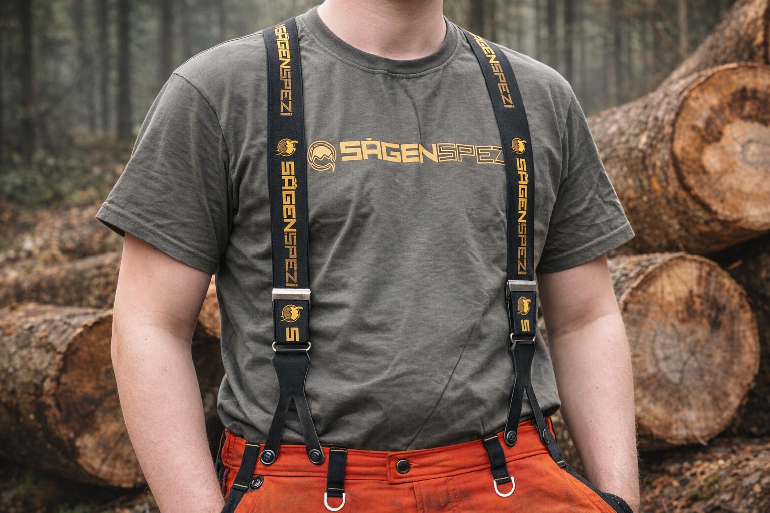 Sägenspezi Hosenträger Arbeitshosen, Forst & Freizeit – X-Form mit Clips | Y-Form mit Knöpfen oder Klett