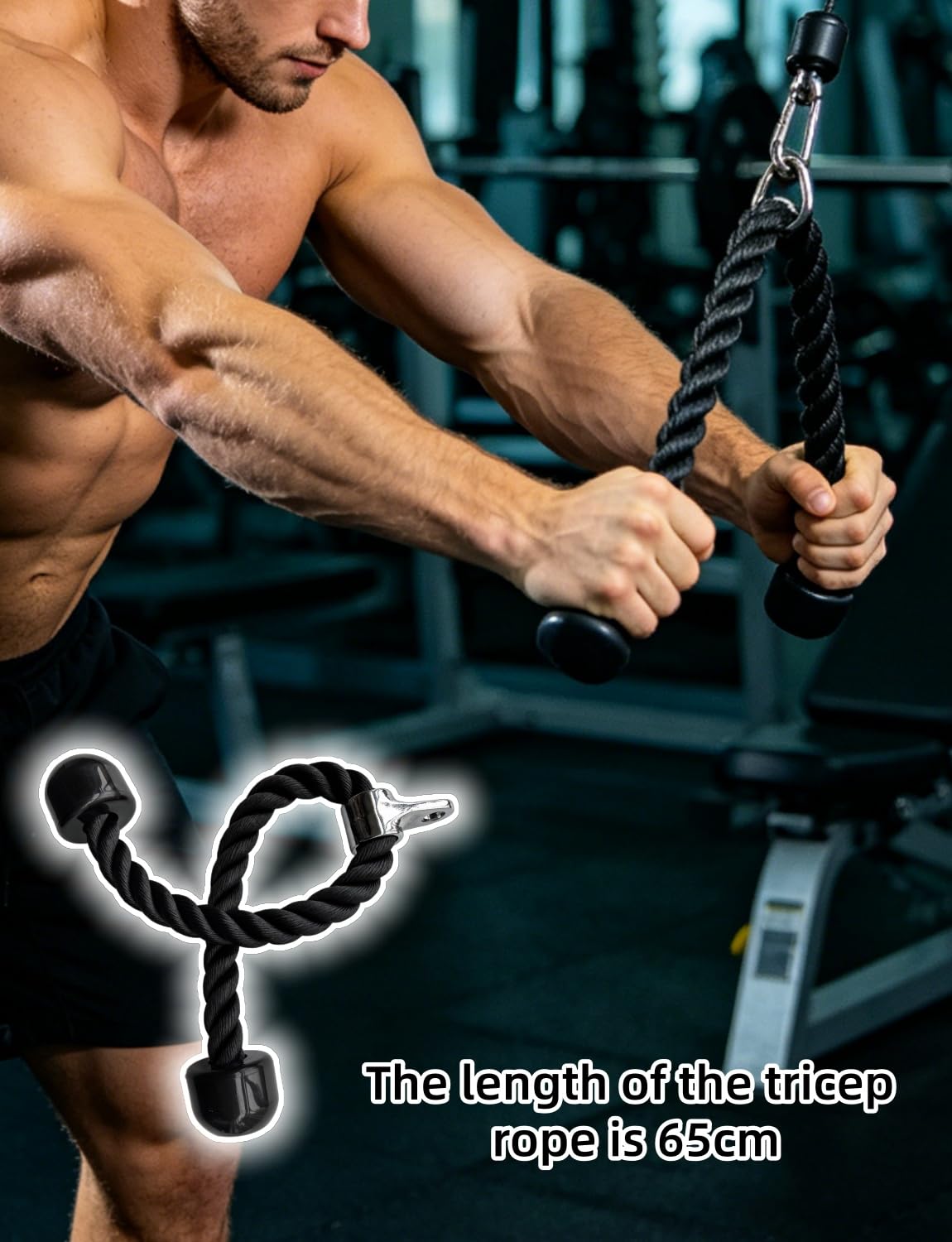 83.82cm Authentic LAT Pulldown Bar Kabelzug Pulley System für Home Gym - Latzugmaschine mit Latzugstange für Bizeps, Trizeps & Rücken Training, DIY Wandmontage, Fitness Zubehör