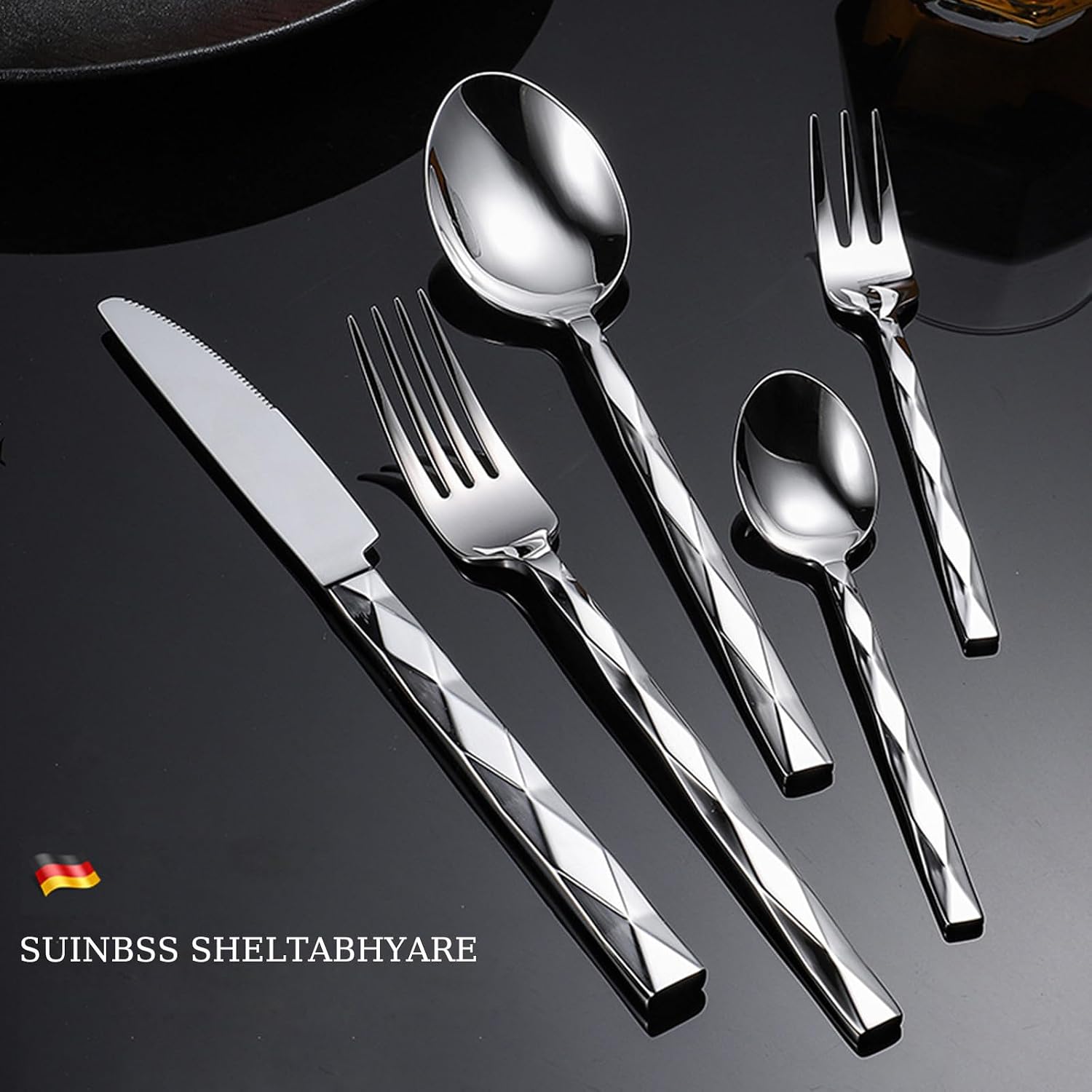Stainless Steel Knife Fork, 30 -Piece Silverware Set, Service for 6,Mirror Finish,Forged304 Western Tableware，20 Pieces for 4 Persons