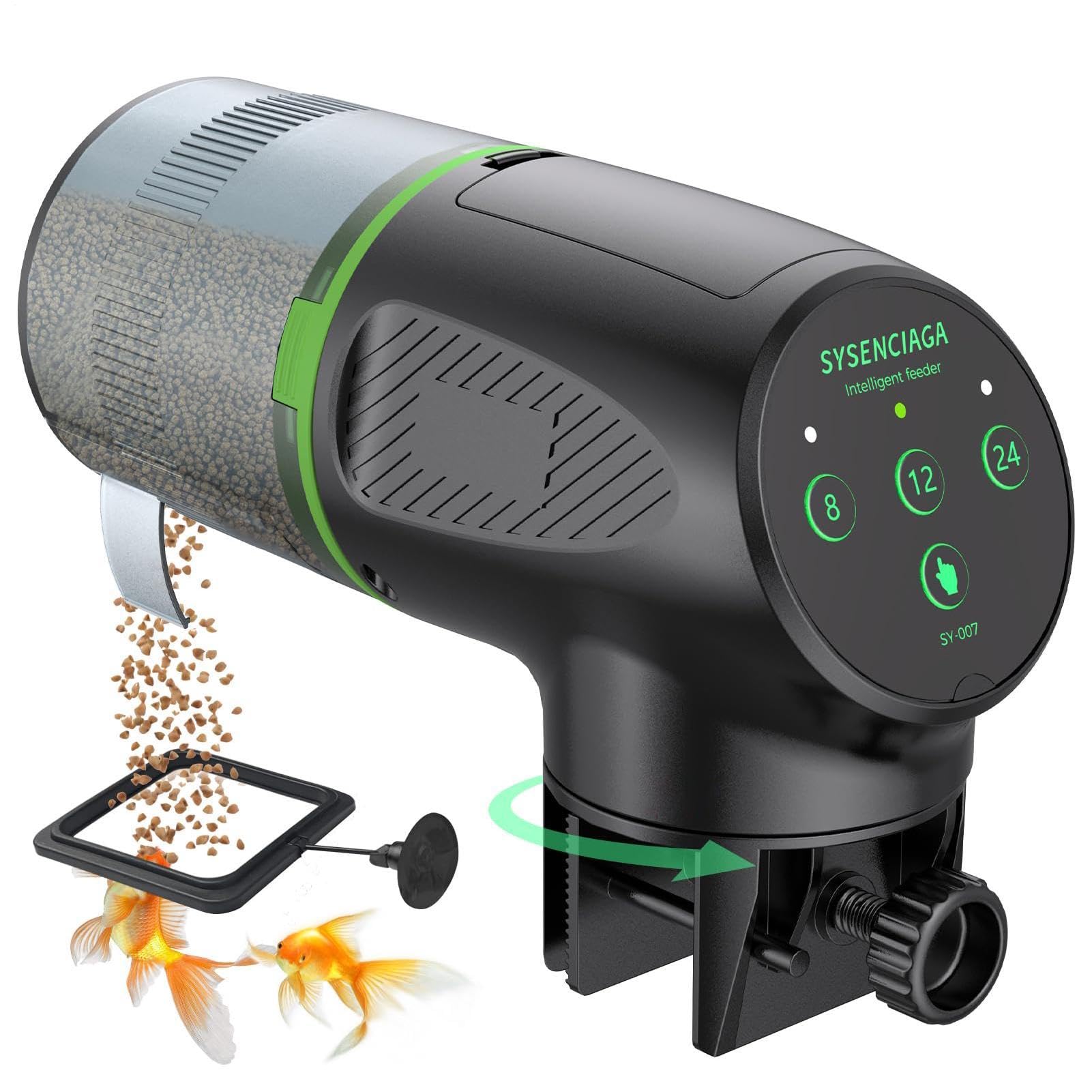 Distributeur de nourriture rotatif à 360 degrés programmable pour étang et aquarium