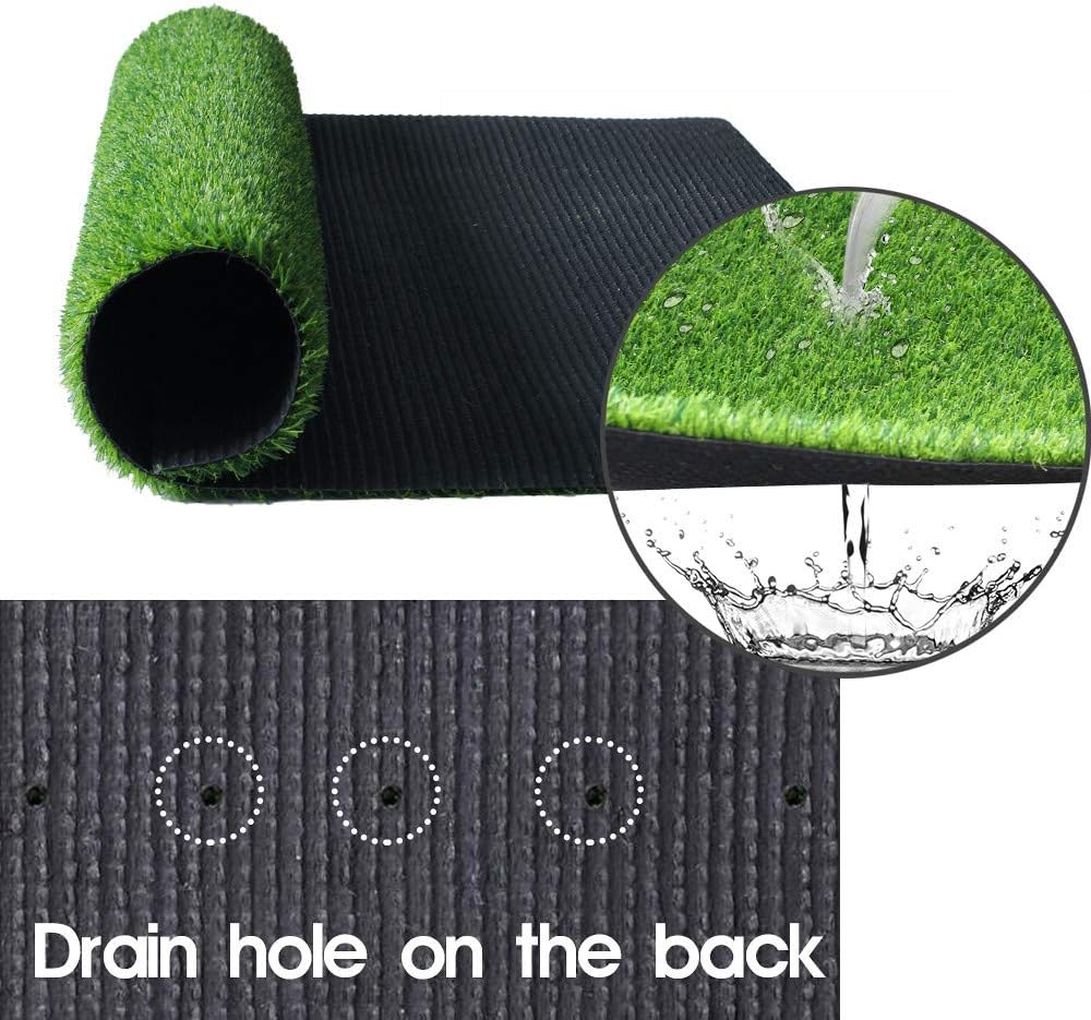 0.7inch Realistic Indoor/Outdoor Artificial Grass/Turf Synthetic Drainage Holes Pet Faux Grass Astro Rug Carpet 4FTX6FT Indoor Outdoor Balcony - Image 5
