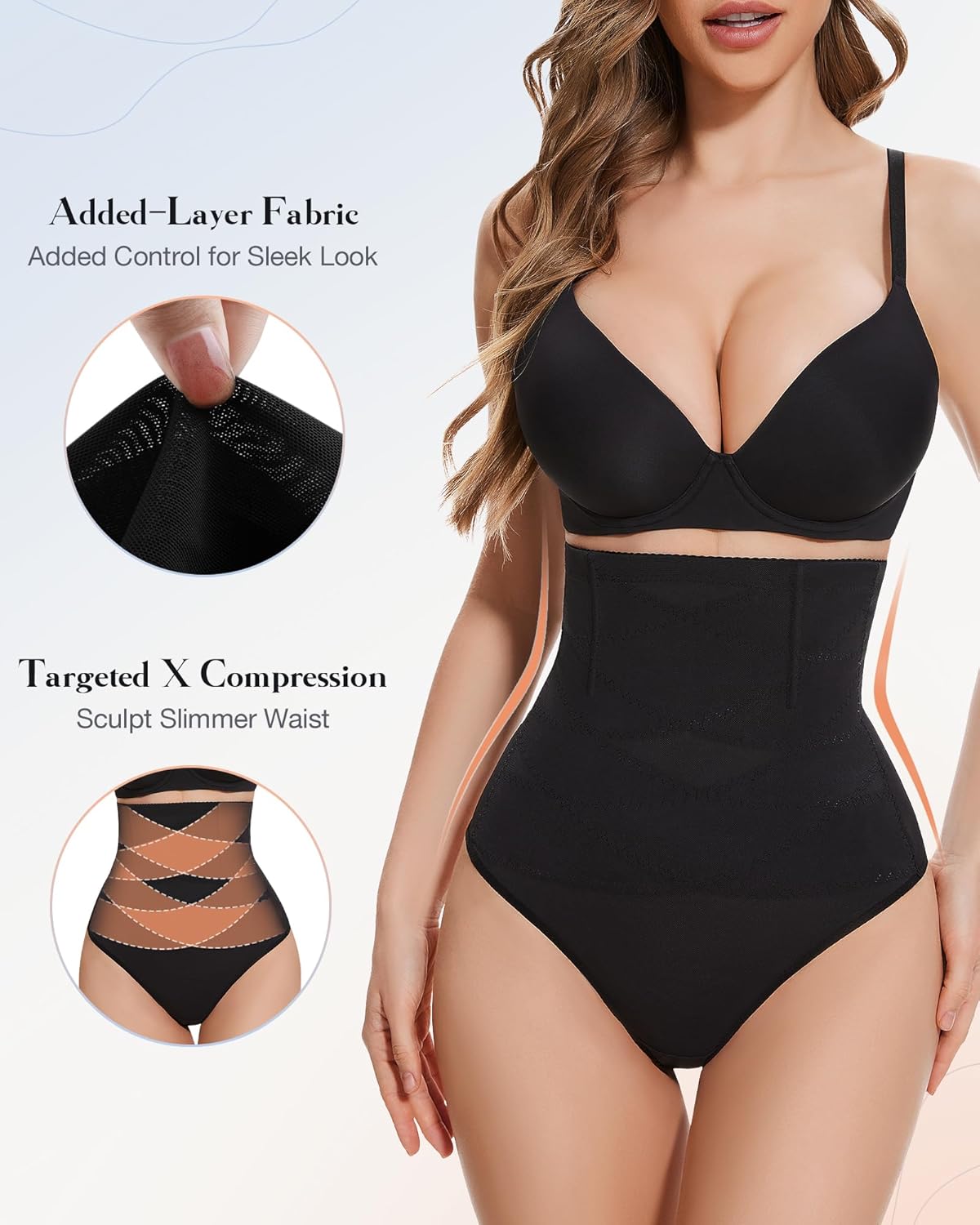 Thong Shapewear Tummy Control - High Waisted Body Shaper Panties Girdle Compression Stomach Shapewear Underwear Black - Image 4