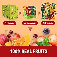 Vista 6 de Paquete surtido de aperitivos saludables para niños y adultos Caja de aperitivos de 60 rollos de frutas individuales Cuero natural de frutas