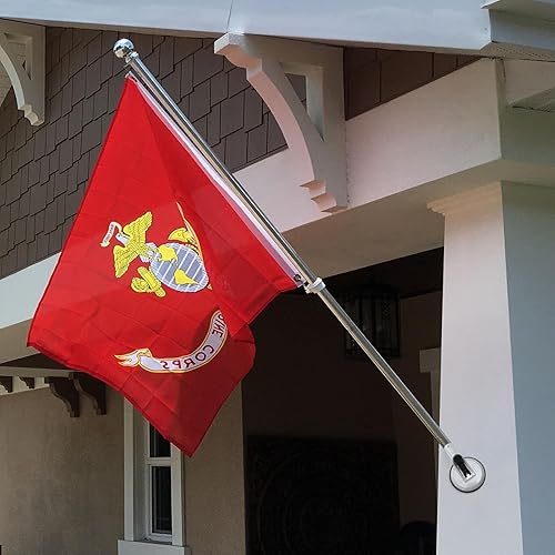 Miniatura 7 de DOITOOL Soporte de metal para poste de bandera, soporte para asta de bandera, soporte de ventosa para asta de bandera con ventosa, soporte para asta