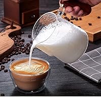 Vista 6 de Milk Frothing Pitcher Durable Glass Measuring Cup with Handle Single Spout, 17.6oz Creamer Steaming Frothing Jug Milk Pot Sauce Pan Espresso Coffee