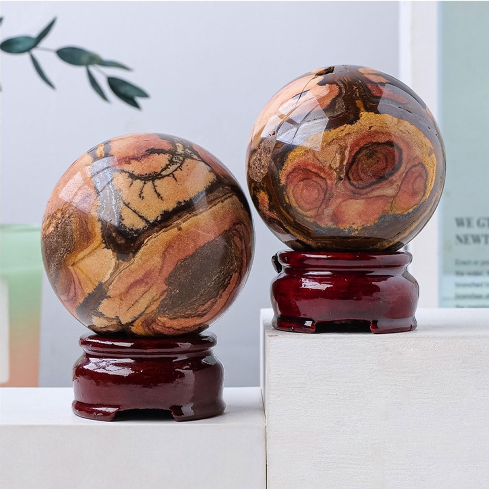 Naturale Sfera di Cristallo con Supporto Sfera Meditazione Divinatoria di Cristallo per Chakra Equilibrio Yoga Casa Ufficio Decorazione Feng Shui,50~55mm