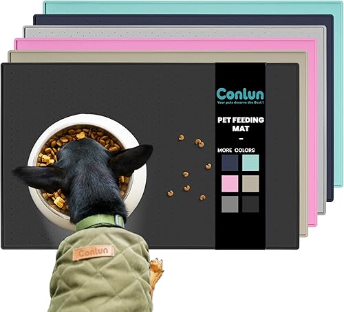 Tapete de silicona para comida para perros, tapete de goma impermeable para alimentación de mascotas para perros y gatos, tapete antideslizante con