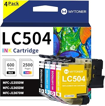 MYTONER Compatible LC504 Ink Cartridge Replaced for Brother LC504 4PK