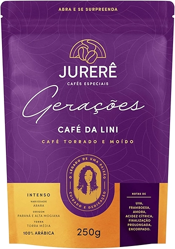CAFÉ JURERÊ ESPECIAL MOÍDO 85+ DA LINI |NOTAS FRUTADAS- UVA FRAMBOESA AMORA |ARARA| PARANÁ E MOGIANA PAULISTA|TORRA MÉDIA 250G