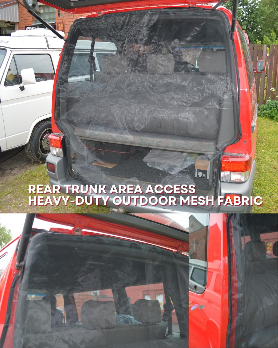 Magnetic Mosquito Mesh Screen 2PC Set Compatible with VW T4 Eurovan – Sliding Door & Rear Hatch