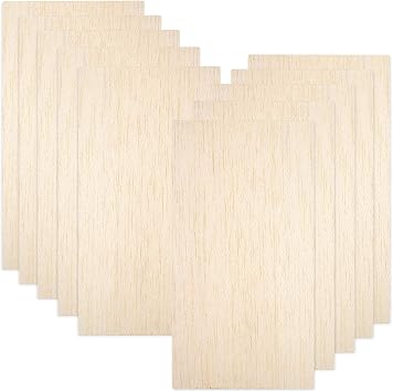 10 Pack Balsa Wood Sheets, Natural Unfinished Wood for House Aircraft Ship Boat DIY Wooden Plate Model, School Projects, Craft Project 100x200x1.5mm