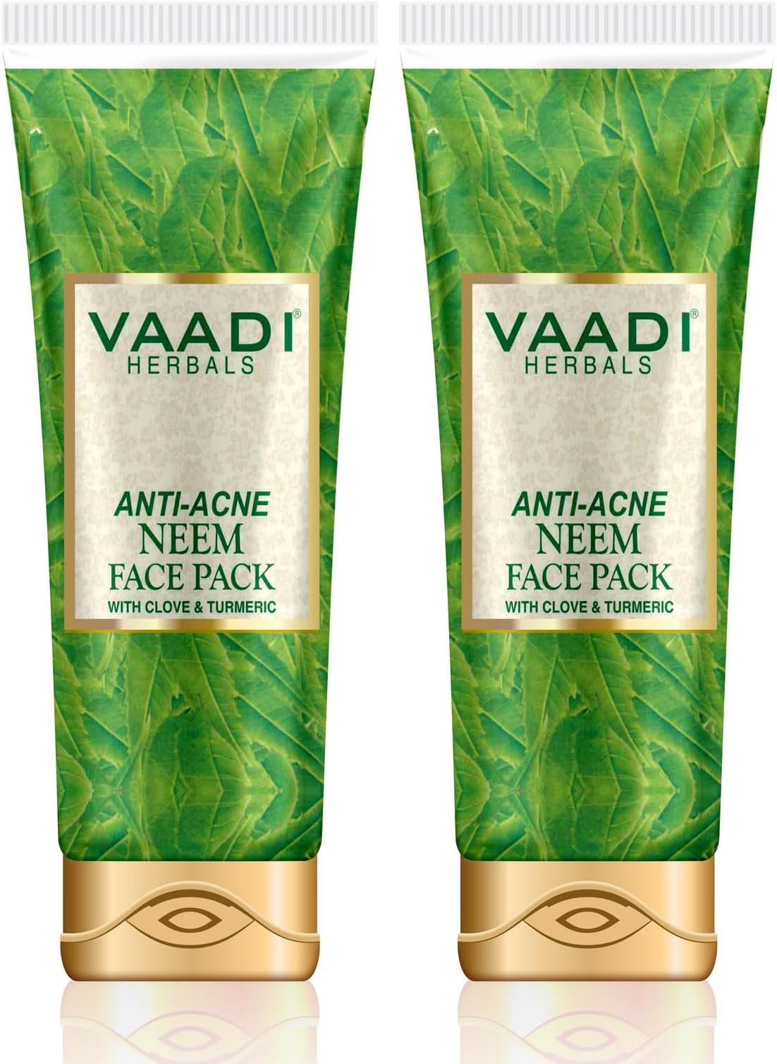 Anti-acne Neem Face Pack with Clove & Turmeric - Herbal Face Pack - ALL Natural - Paraben Free - Sulfate Free - Suitable for Both Men and Women - Good for All Skin Types (Oily, Glowing, Dry, Normal, Combination, Sensitive) - Value Pack of 2 X 120gms (8.5 Ounces) - Vaadi Herbals