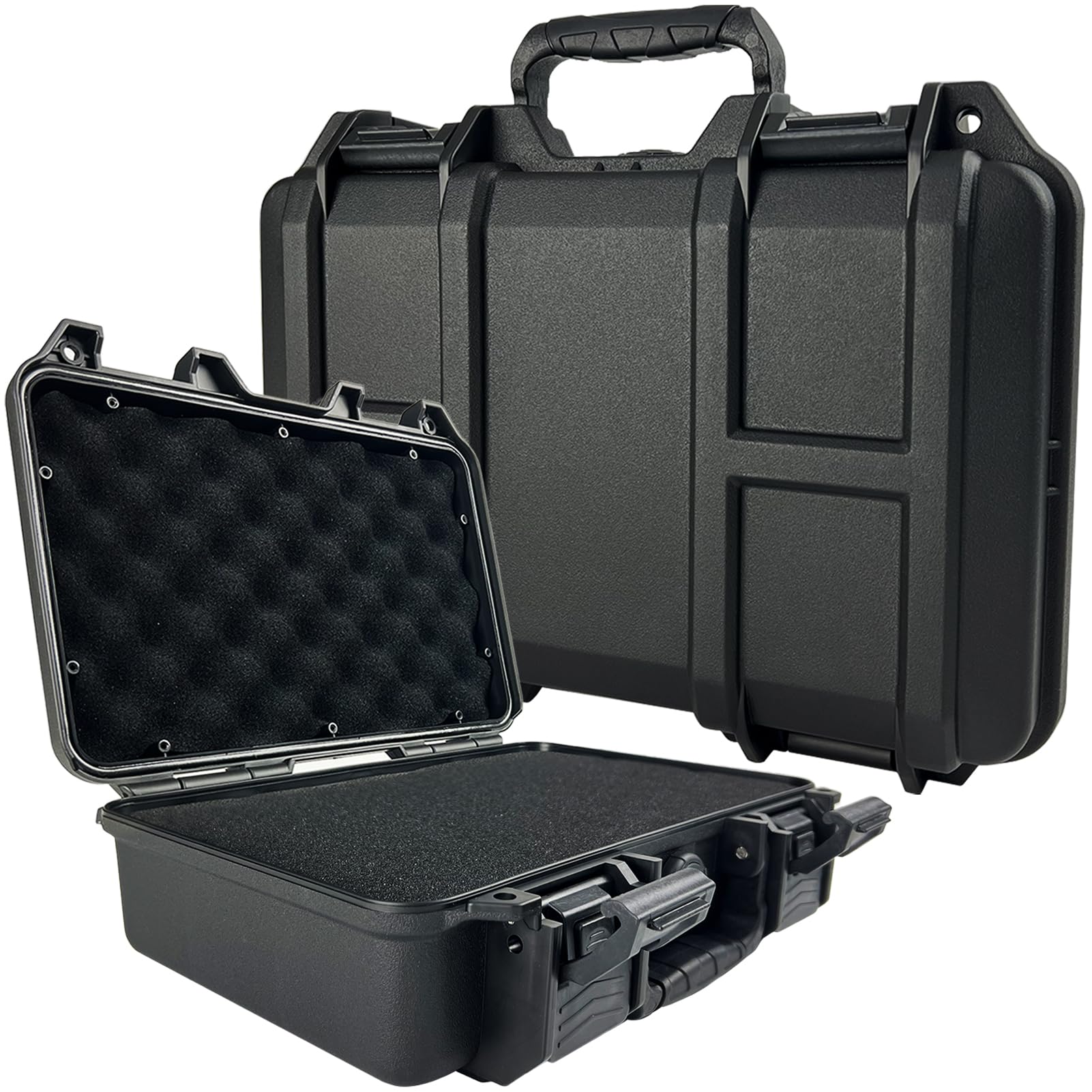 LAFENLIN Hard Pistol Case Water&Shock Proof With Customizable Foam,TSA Approved Plastic Hard Gun Carrying Travel Cases(12.6 * 7.4 * 3.5)