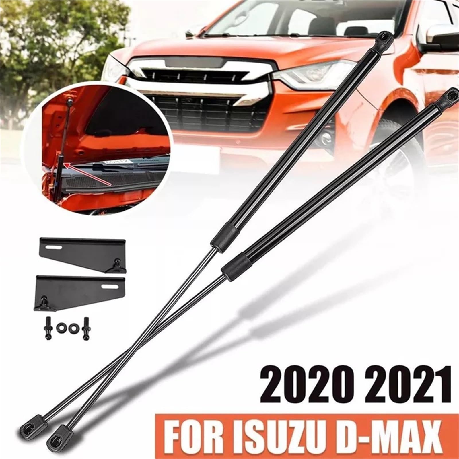 2 szt. amortyzatorów hydraulicznych podnoszących maskę samochodu, amortyzatorów gazowych i akcesoriów Pasuje do Isuzu D-Max Dmax 2020-2022 Gas Struts