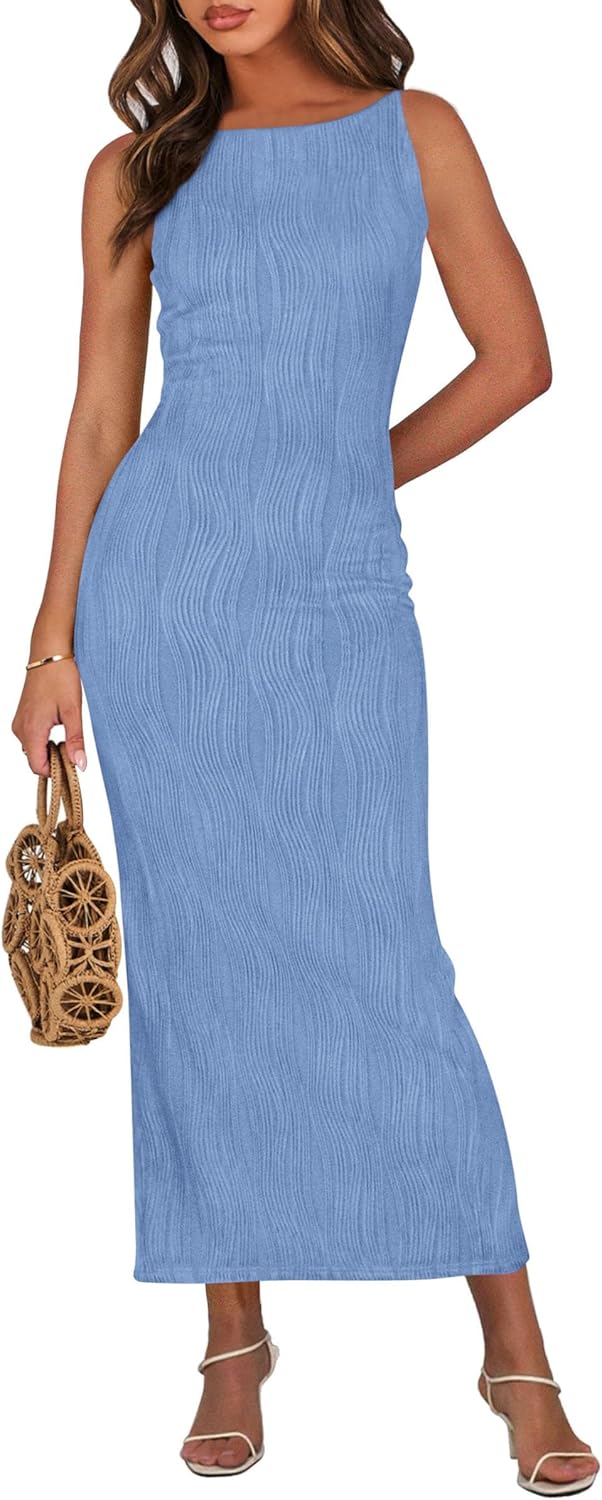 PRETTYGARDEN Womens Maxi Dress 2025 Spring Long Wedding Guest Dresses Resort Wear Vacation Casual Bodycon Summer Sun Dresses