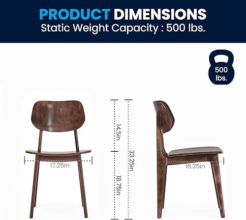 Miniatura 3 de Flash Furniture Verona Silla de comedor de madera maciza, silla de restaurante de grado comercial con respaldo contorneado, marco de madera maciza,