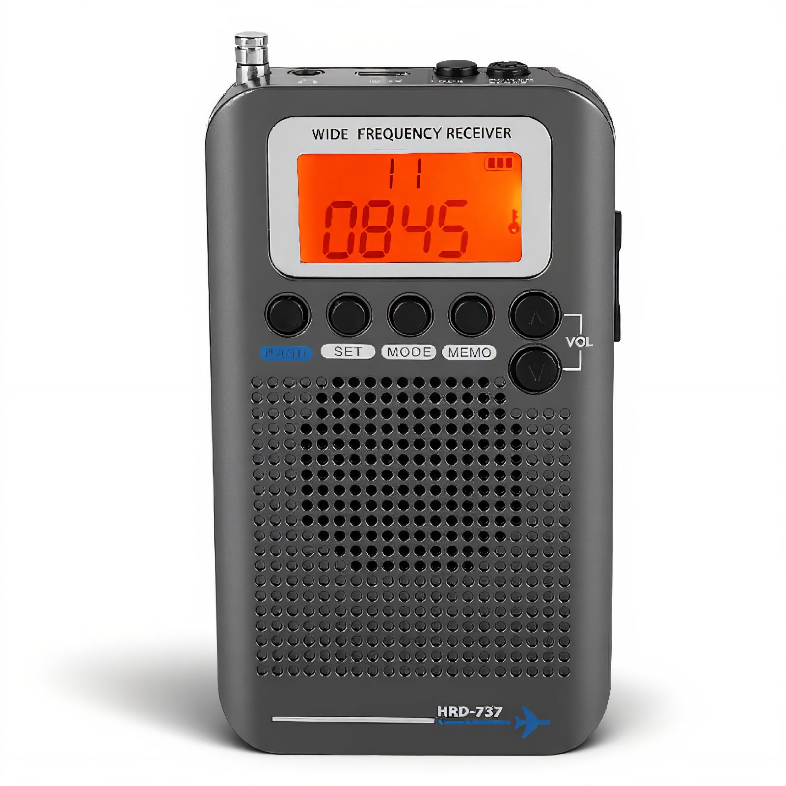 ASHATA Mini Radio Portable, VHF Radio de Poche Full Bandes Pocket Radio Numérique avec Quatre Modes de Recherche, écran LCD et Haut-Parleur (Noir)