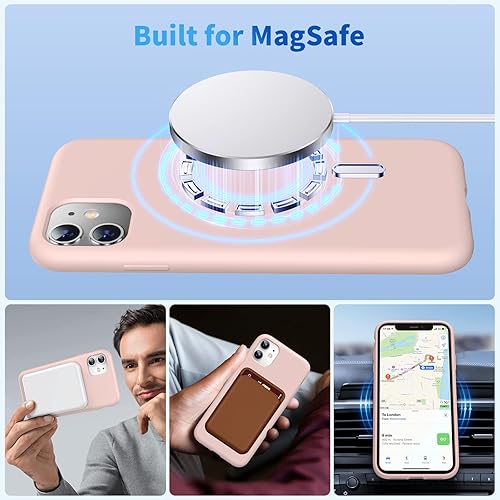 Miniatura 2 de Olialia Funda para iPhone 11, compatible con MagSafe forro de microfibra suave a prueba de golpes, funda delgada para teléfono de 6.1 pulgadas