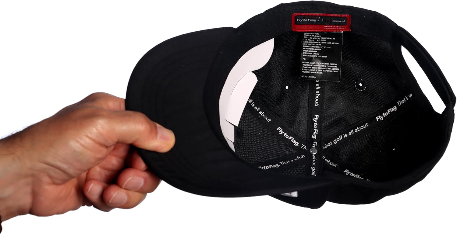 ¡That´s What Golf it´s All About! Premium Black Golf Cap, 3D Embroidered Logo, one Size fits All, Absorbent Band. - Image 4