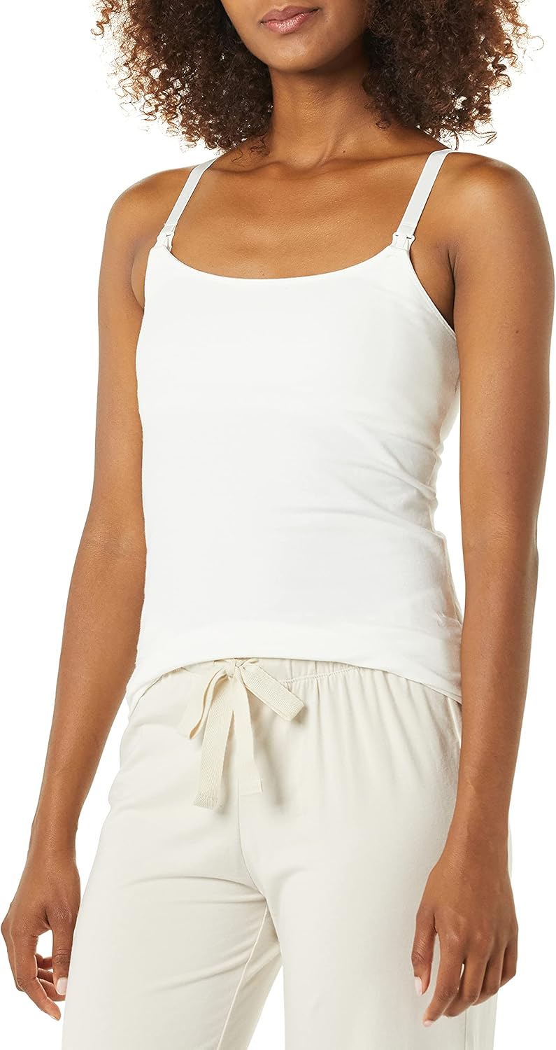 Amazon Essentials Women's Maternity Nursing Friendly Camisole with Adjustable Straps and Built-in Shelf Bra, Pack of 2 - Image 2