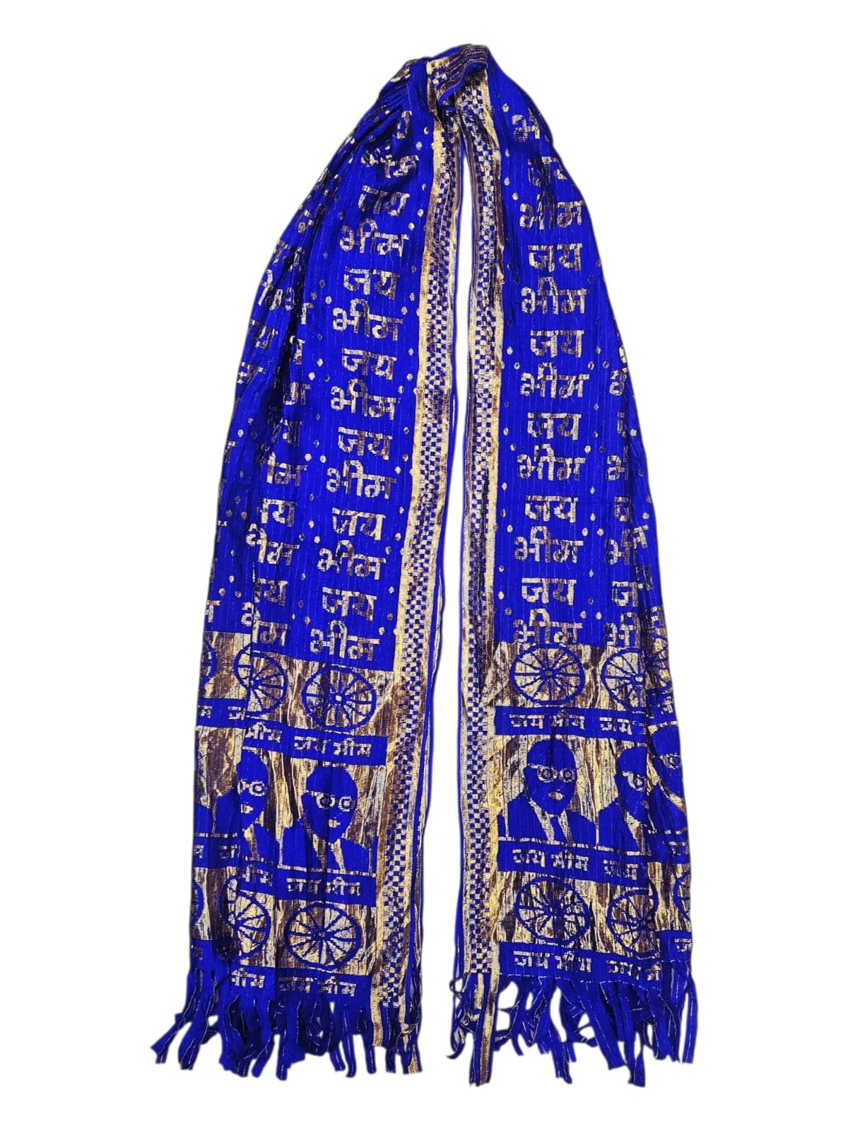 JAI BHIM AMBEDKAR STOLE FOR MEN & WOMEN, COLOUR -BLUE & GOLDEN, SIZE: L-193cm X B-137cm FOR HONOURING, RAILIES, MEETINGS, MAHASABHA, AMBEDKAR SABHA ETC. FROM KIAN UDYAM-image-28