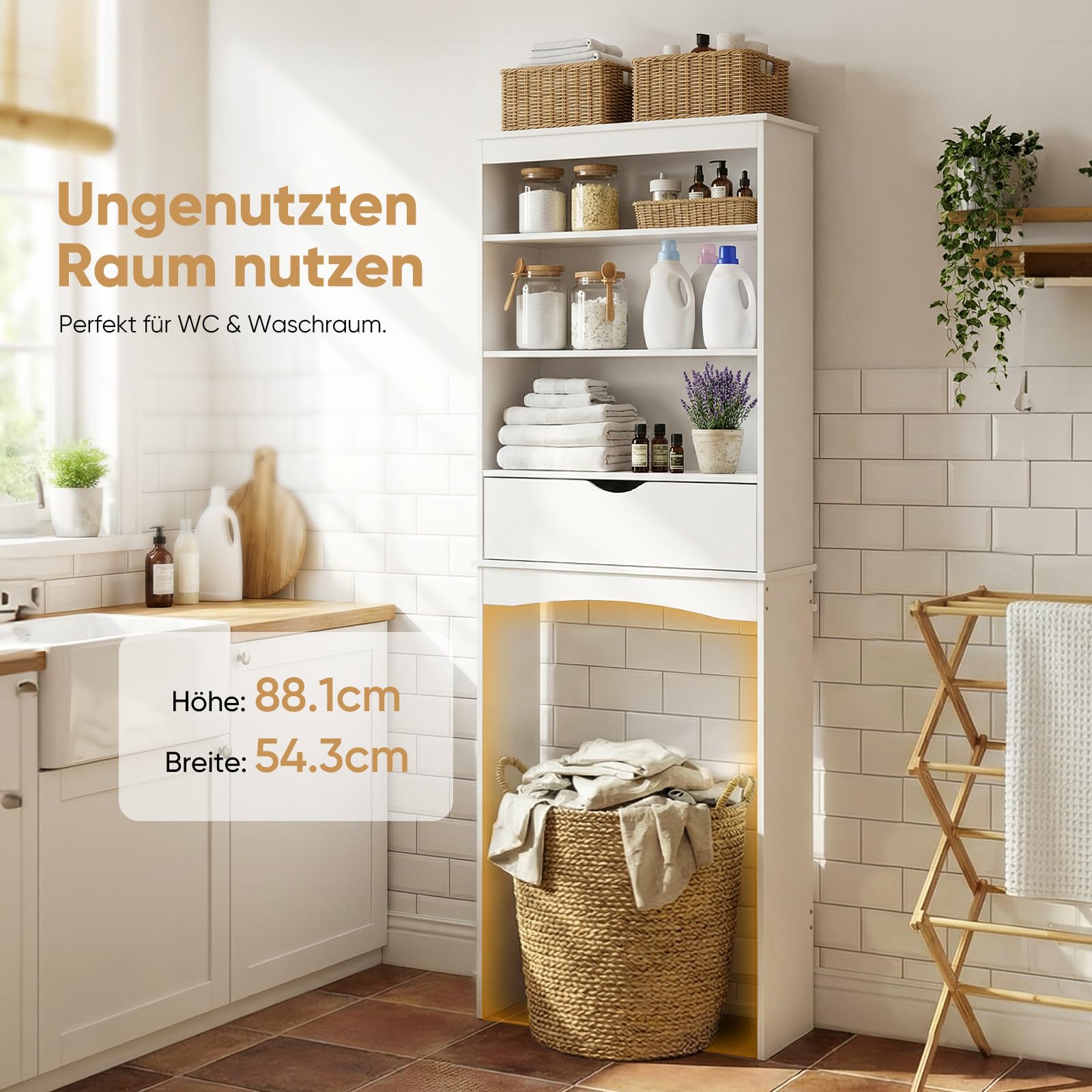 HOKEEPER Badschrank Weiß