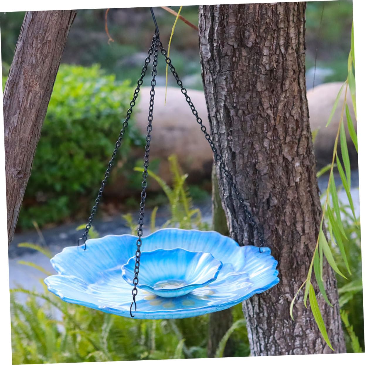 Kisangel Mangiatoia per Uccelli Sospesa da Esterno Mangiatoia per Colibrì Gancio Realizzata in Materiali di Pratica e Durevole per Alimentare Uccelli nel Giardino