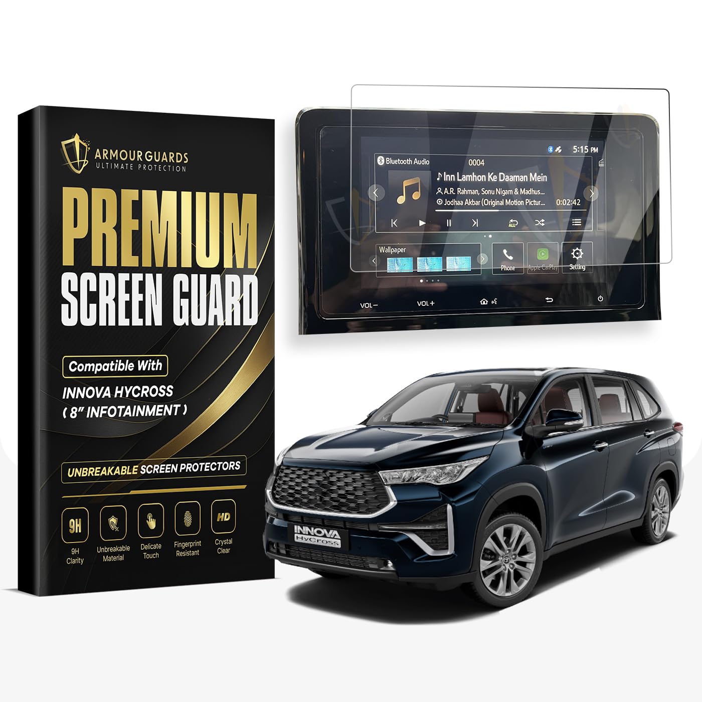 TOYOTA INNOVA HYCROSS 8 Inch Car Infotainment System Screen Protector Compatible With Not a Tempered Glass [Transparent]-image-23