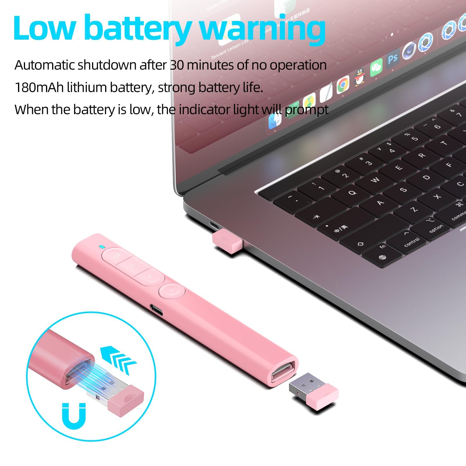 Pointeur Sans Fil 2.4ghz Télécommande Présentation Sans Fil 2,4GHz - Pointeur PowerPoint - Compatible PC/Mac - Portée 30m Laser Présentation Professionnelle