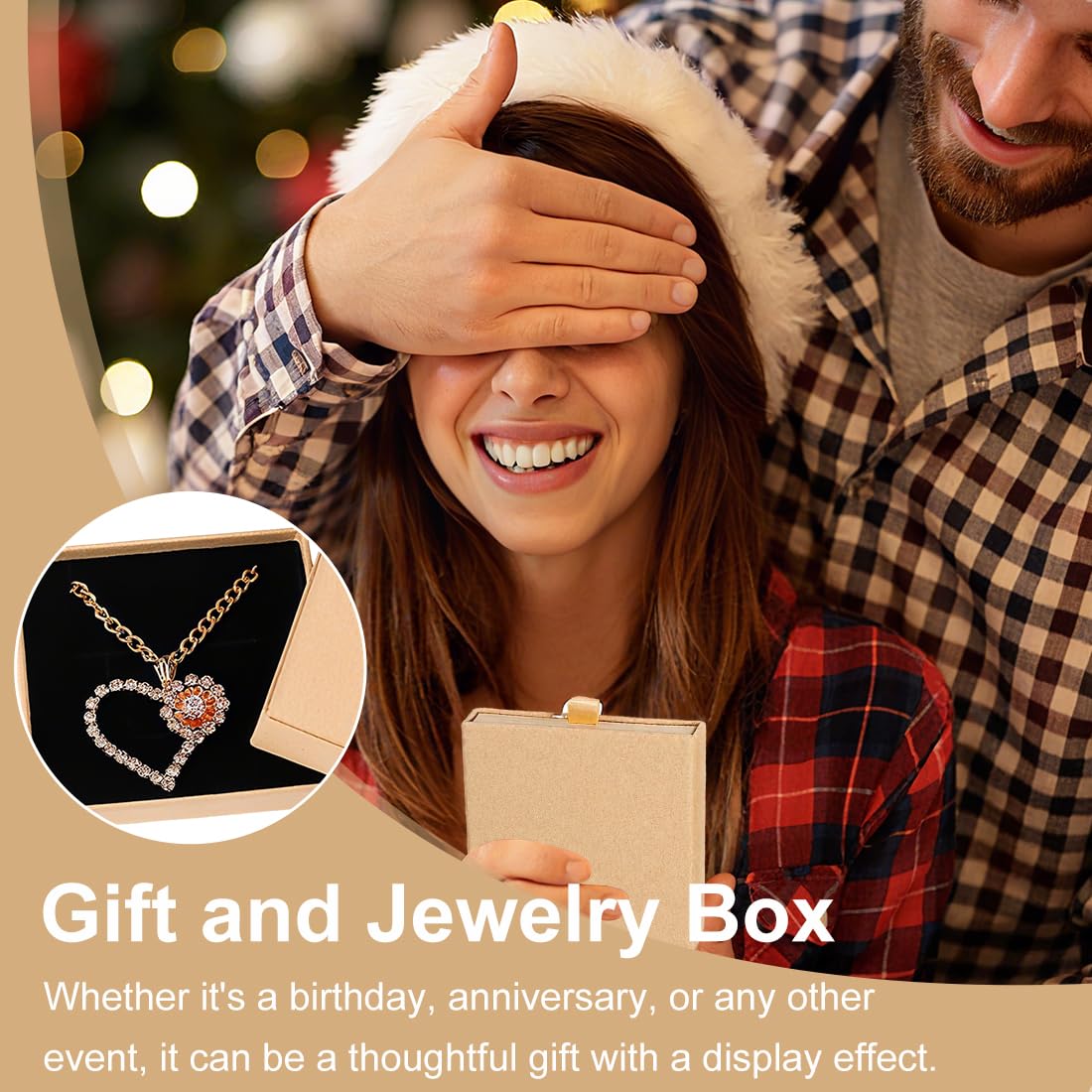 XPEX Caja de Regalo de Joyería Pequeña Blanca Cuadrada Extraíble 3 Piezas