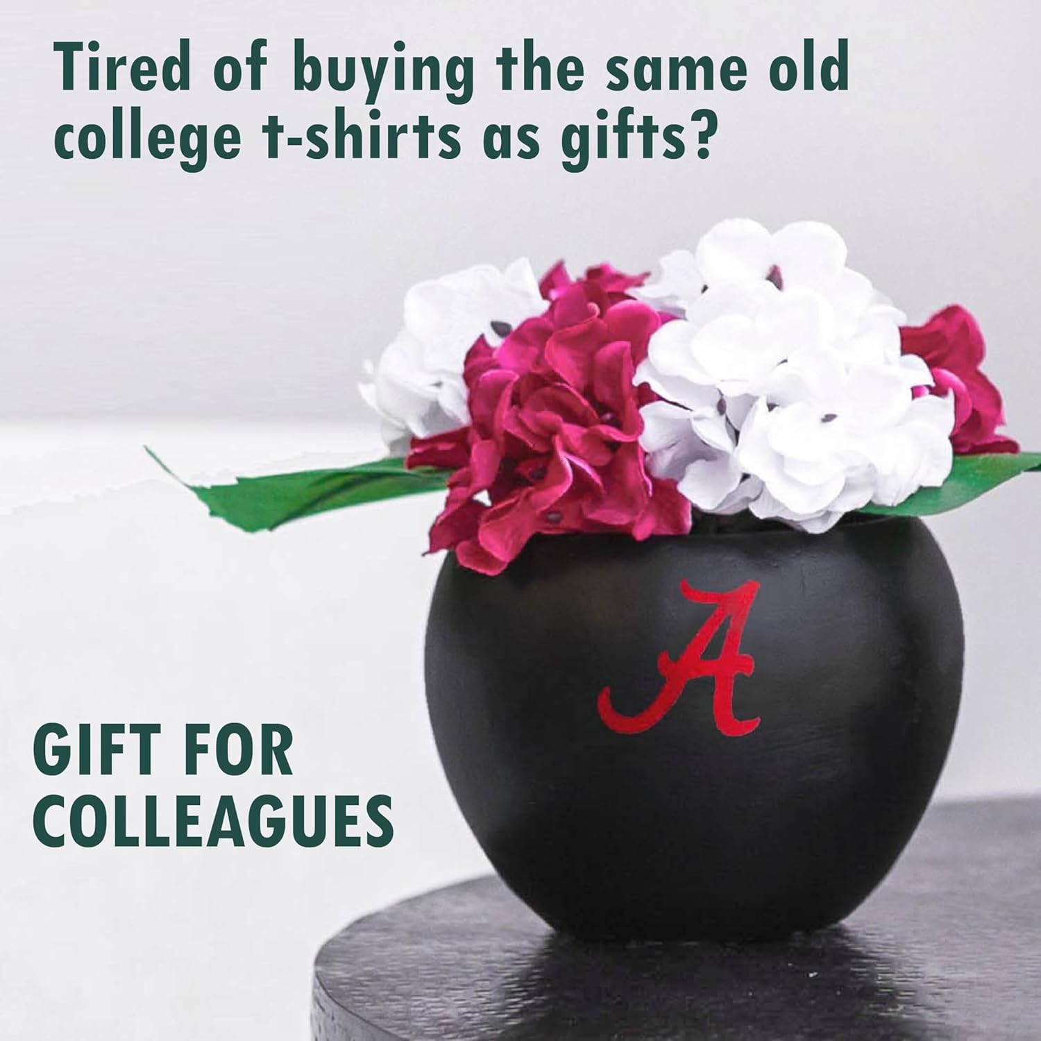 Alabama Hydrangea Plant - University of Alabama Faux Hydrangea Plant - Alabama Gifts for Men, Alabama Gifts for Women - Alabama Gifts, Crimson Tide Decorations - Office Accessories for Men