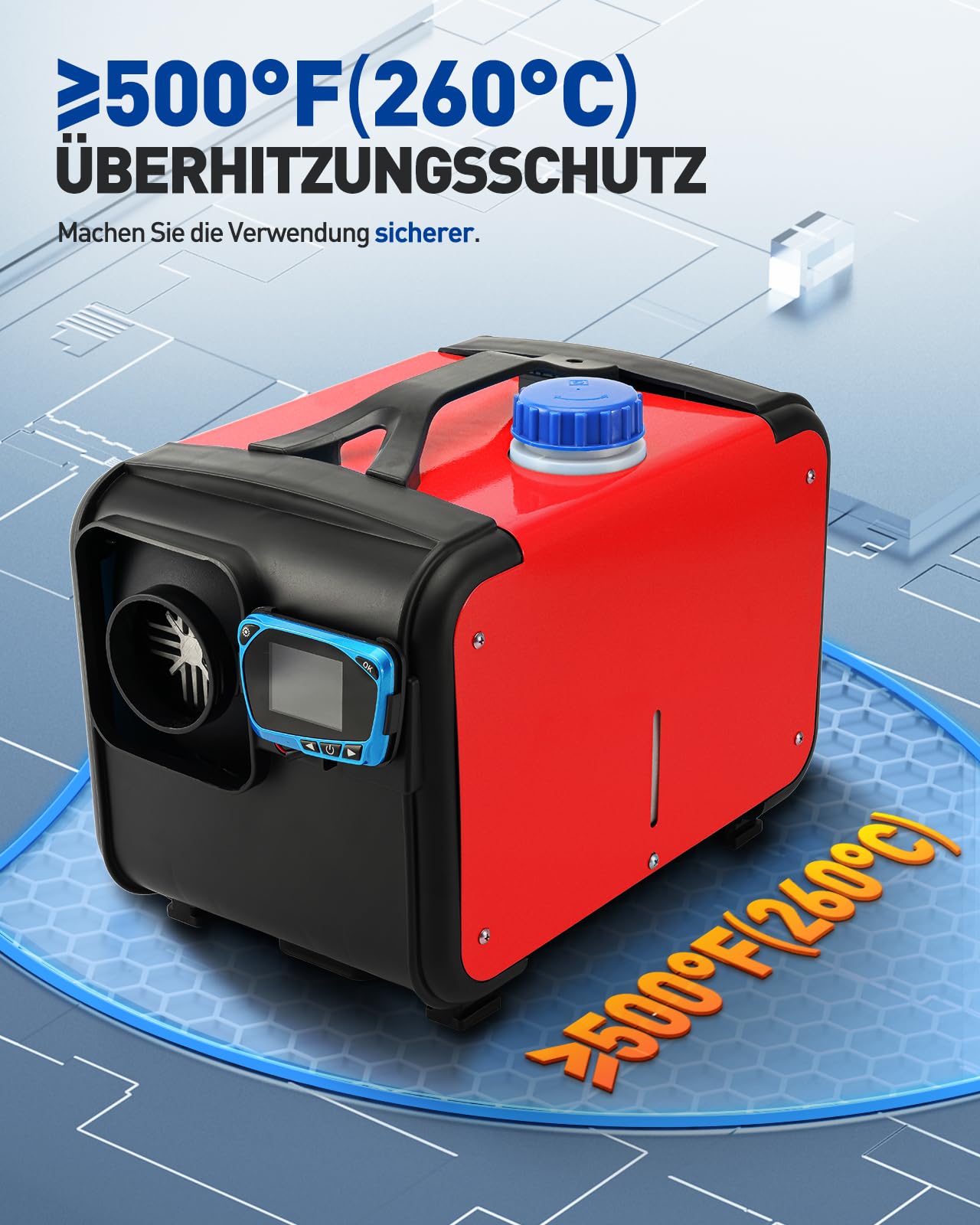 Ogrzewacz powietrza Diesel, 12 V 5 kW Ogrzewanie postojowe typu „wszystko w jednym” z pojedynczym otworem i cyfrowym monitorem LCD oraz pilotem do samochodu, kampera, ciężarówki, przyczepy, autobusu