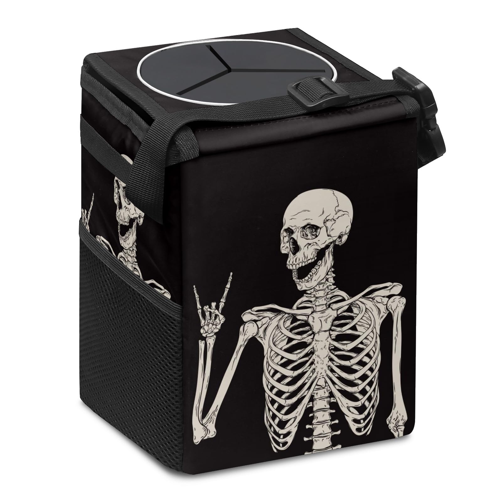 Amazon.com: ZiKiLXU Goth Skull Car Trash Can with Lid, Collapsible