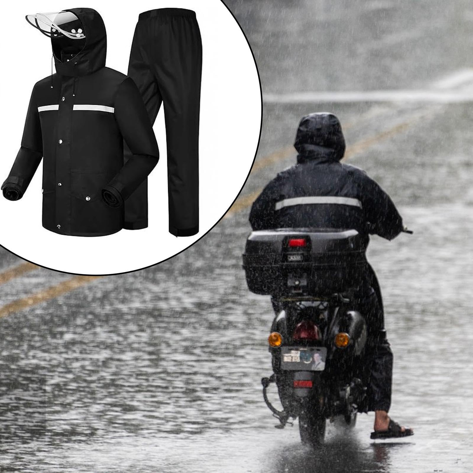 predolo Regenanzüge Jacke Winddichte Regenbekleidung mit Kapuze für Radfahren im Freien