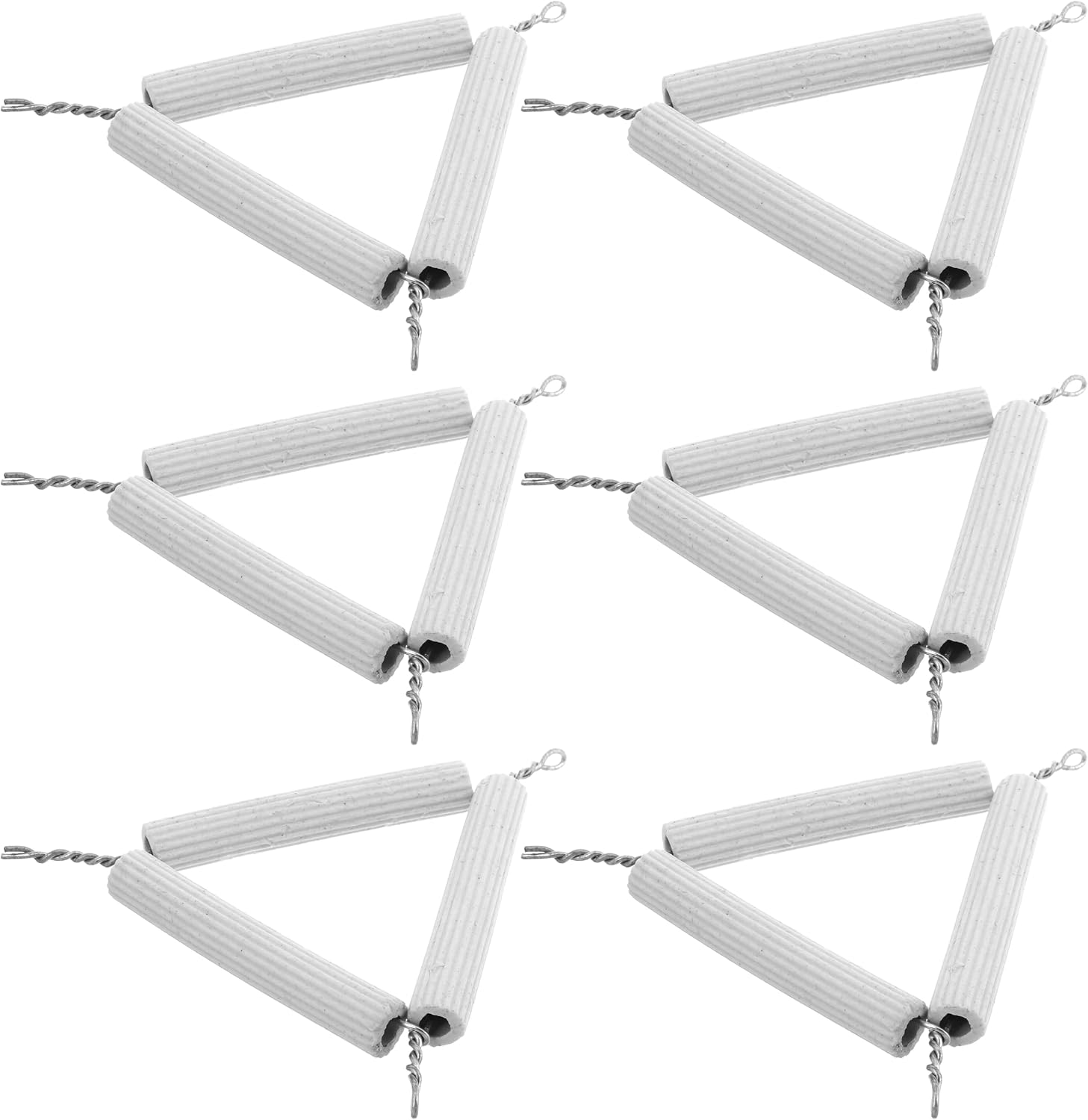 Lurrose 6pcs Lab Crucible Holder Ceramic Triangular Rack Iron Wire Triangle Stable Support High Temperature Resistance for Chemistry Lab Experiments in Middle and High School