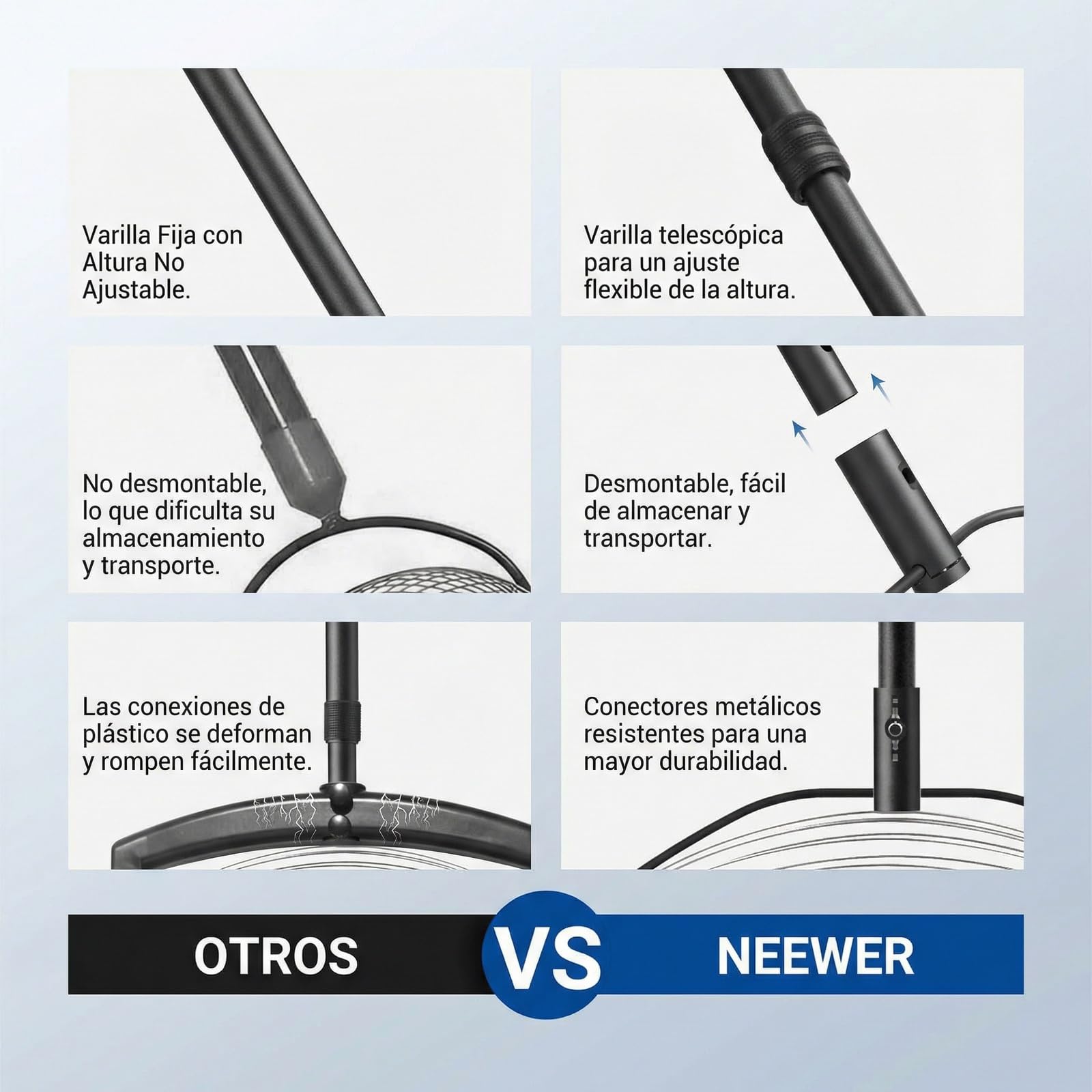 NEEWER TB01S Golf Ball Pickup Telescopic 30-58 Inch Hopper Picker Upper for 40 Balls Trainer Accessory