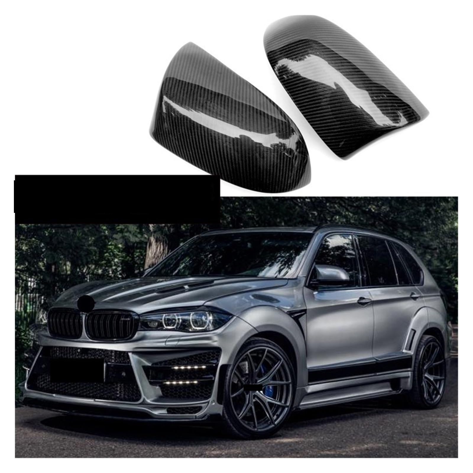espejo retrovisor Para BMW F85 F86 X5M X6M 2015-2019 Cubierta de espejo fibra carbono Estilo coche Puerta lateral Ala retrovisor Tapas