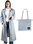 Womens Long Raincoats Rain Jacket Waterproof Packable Outdoor Hooded Windbreaker Lightweight Adjustable Waist for Outdoors