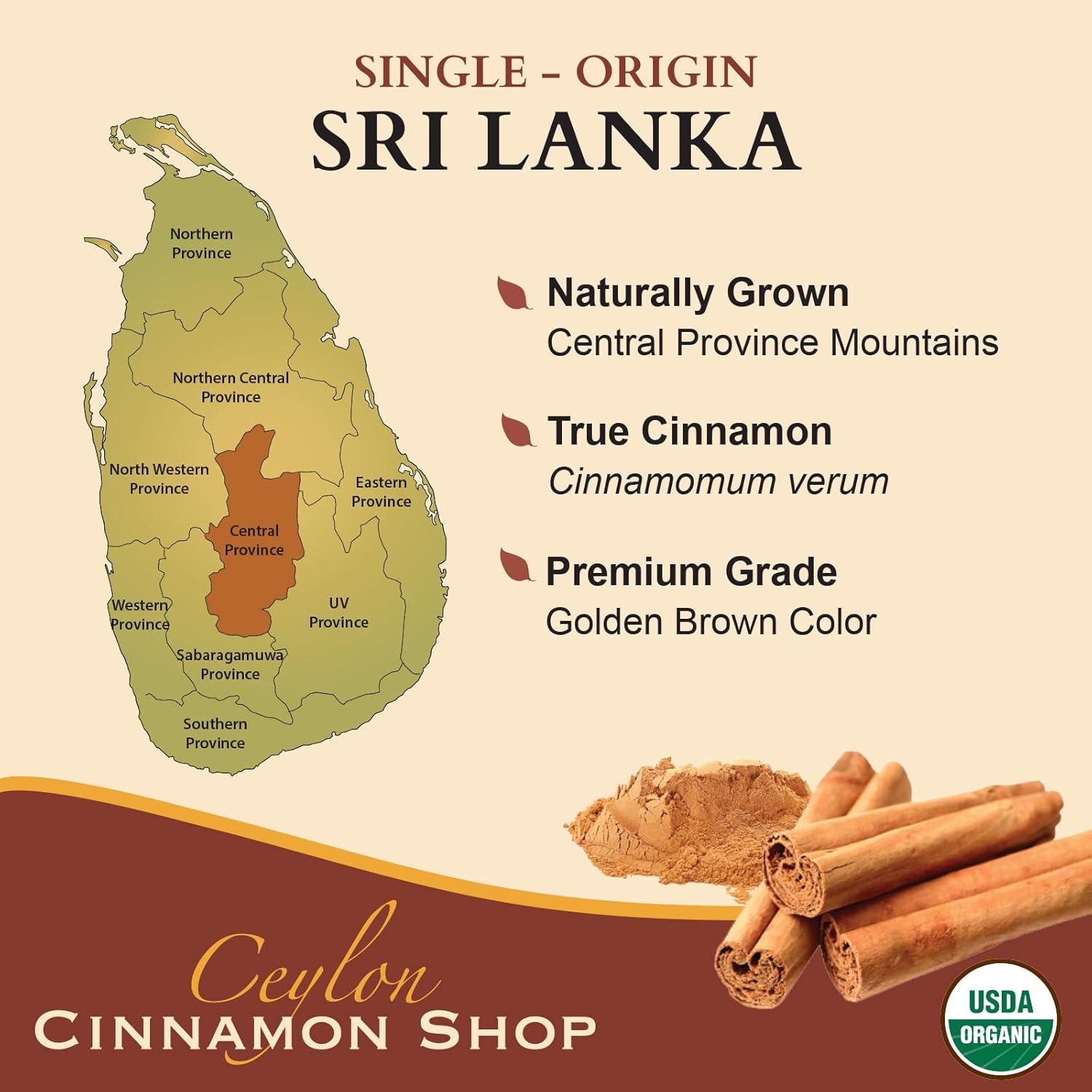 Ceylon Cinnamon Shop Organic Ceylon Cinnamon (100% Certified) Supplement, 90 Capsules - Image 5