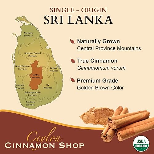 Miniatura 5 de Ceylon Cinnamon Shop Canela de Ceilán orgánica (100% certificada) en polvo, 8 onzas