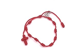 Pray Decade Handmade Mini Rosary Virgin Mary Red String Bracelets